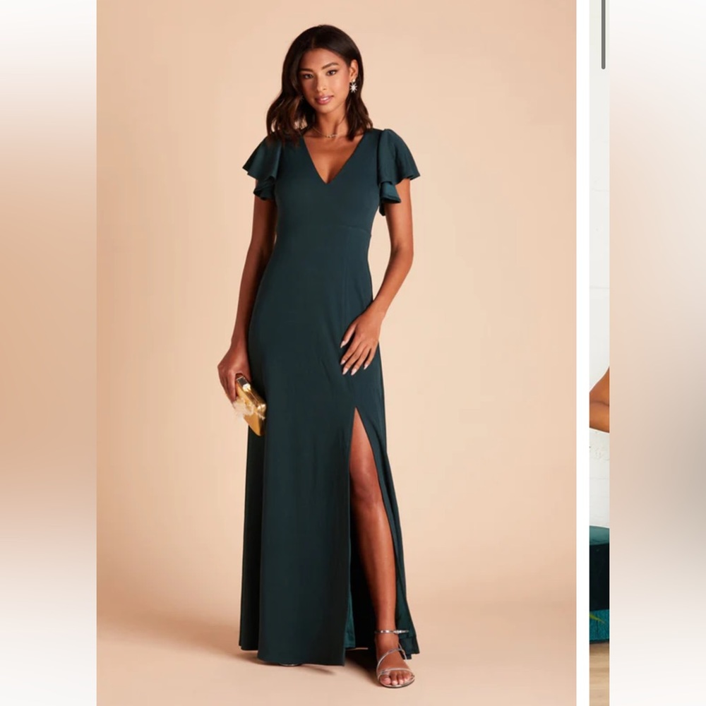 Birdy Grey bridesmaid/prom HANNAH DRESS CREPE EMERALD hunter green small